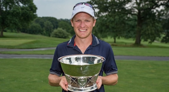 That's some nice hardware: Bobby Leopold was the first Mid-Am winner<br>of the New England Amateur since Jeff Hedden of Conn. won it in 2011