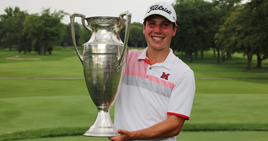 Patrick Flavin, the 2017 Illinois State Amateur champion<br>(CDGA photo)