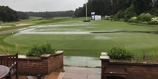 Gene Elliott posted this photo of the course when rain suspended play Wednesday