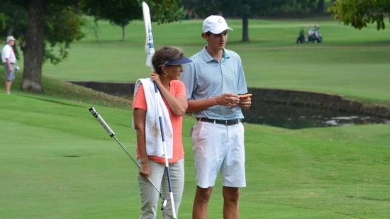 William Nottingham's mother hopes to guide him to a win<br>in the Tennessee Amateur. So far so good. (TGA photo)