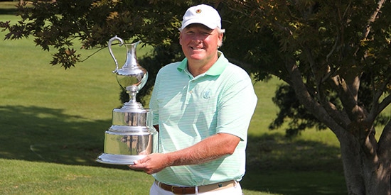 Maybe not the trophy he thought he might hold<br>as the week started, but he'll take it (IGA photo)