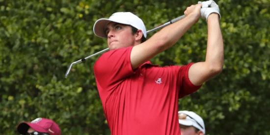 Davis Riley of Alabama finished at 10 under<br>(Alabama Athletics Photo)