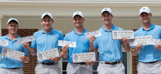 UNC showing of their scorecards after record-setting showing <br>(UNC Athletics Photo)
