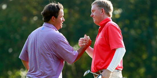 Mark Harrell (L) and Michael Muehr (R) put on a show in an epic Round of 16 match<br>(USGA photo)