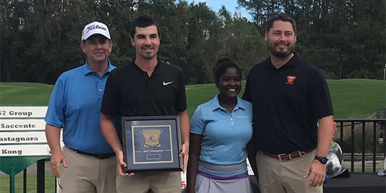 Giulio Castagnara (2nd from left) erased a six-shot deficit in nine holes<br>(St. Augustine Amateur photo)