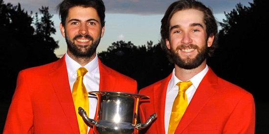 Joey Savoie (L) and Josh Whalen (R) won the Tailhade Cup for Team Canada<br>(Golf Canada photo)