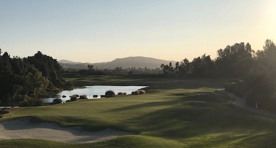 The view from the clubhouse at Aviara at No. 18
