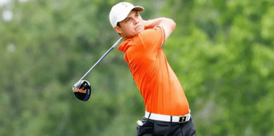 Oklahoma State junior Hayden Wood leads the individual standings <br>(NCAA Photo)