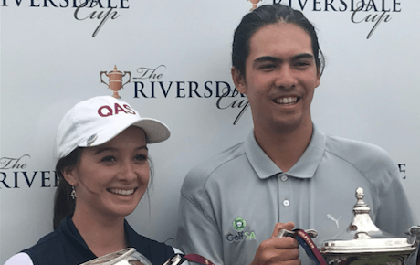 Champions Rebecca Kay (L) and Jack Thompson (R) <br>(Golf Australia Photo)
