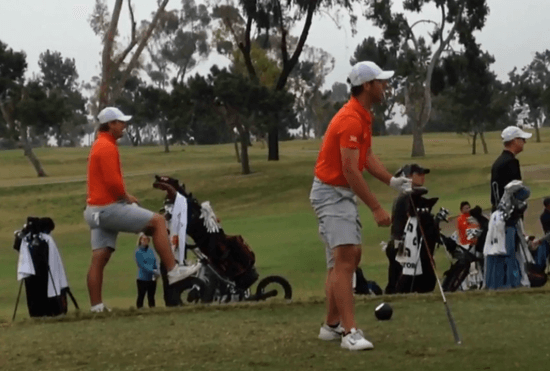 OSU's Matt Wolff eyes his tee ball at San Diego Country Club (Kerry Booth photo)