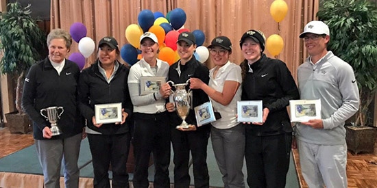 Jennifer Kupcho (third from left) and Wake Forest sweep the hardware (WFU photo)