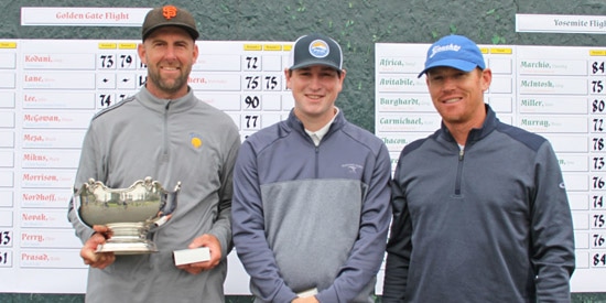 Champion Ben Peters (L) with Ned Jensen and Garrett Wagner (NCGA photo)