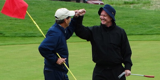 Bill Fowler (R) celebrates with Robert Polk (CGA photo)