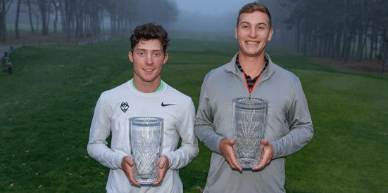 Timothy Umphrey (L) and Jimmy Horval (R) are teammates at UConn <br>(MGA Photo)