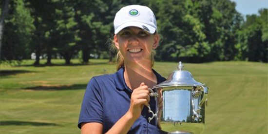 Emily Hawkins with her N.C. Junior Girls trophy (CGA photo)