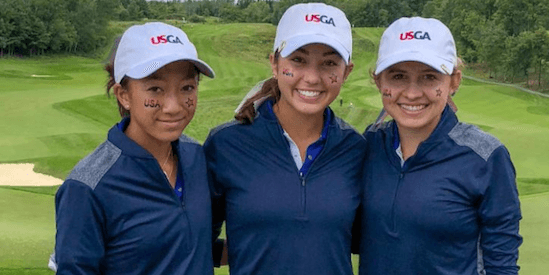 Team USA's Zoe Campos, Michaela Morard and Brooke Seay <br>(USGA Photo) 