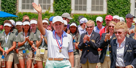 Martha Leach was the low amateur at the 2018 U.S. Senior Women's Open (USGA photo)
