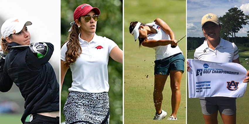 Agathe Laisne, Texas; Maria Fassi, Arkansas; Bianca Pagdanganan, Arizona; Auston Kim, Vanderbilt
