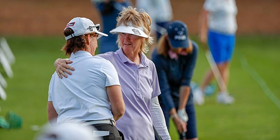 Judith Kyrinis (left) and Tina Barker at Pine Needles (USGA/Chris Keane photo)