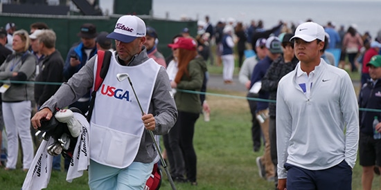 Brandon Wu (right) and his caddie (AGC photo)