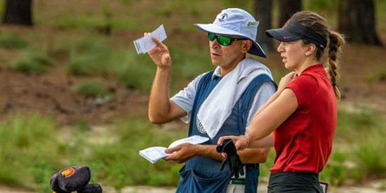 Gabriela Ruffels and her caddie (Pinehurst photo)