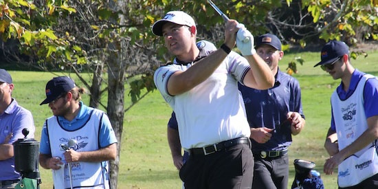 Brandon Harkins tees off at San Luis Obispo CC