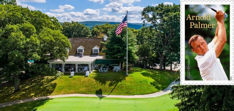 Postcards from Latrobe (by way of Orlando) -- The Arnold Palmer Forever stamp (Latrobe CC photo)