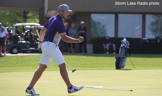 Jack Evans won a three-way playoff with a birdie