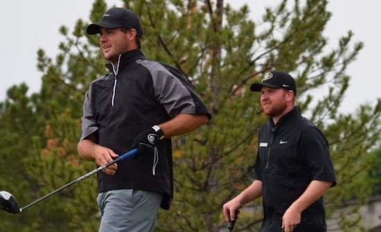 Colin Prater (L) and Ross Macdonald played a rain-soaked final (Colorado G.A. photo)