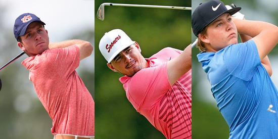 Graysen Huff (L), Quade Cummins, Preston Summerhays (R) share a lead with Ryan Hybl