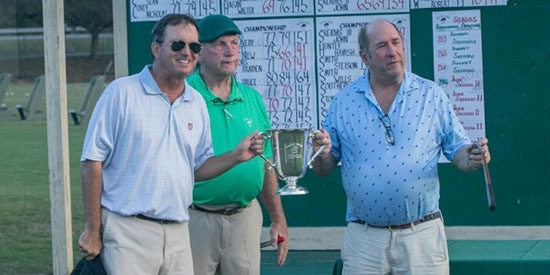 L-R: John Skeadas II, tournament director Fred Elmgren, O.C. Welch (Randy Thompson/SavannahNow.com photo)