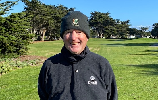 Casey Boyns on the first tee of "PG Muni" (AmateurGolf.com photo)