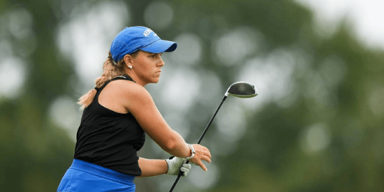Jensen Castle continued her remarkable run in Saturday's semifinals with a 19-hole win over Rachel Heck. (Darren Carroll/USGA) 