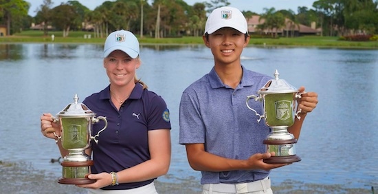 AJGA Rolex TOC champs Meja Ortengren and Eric Lee