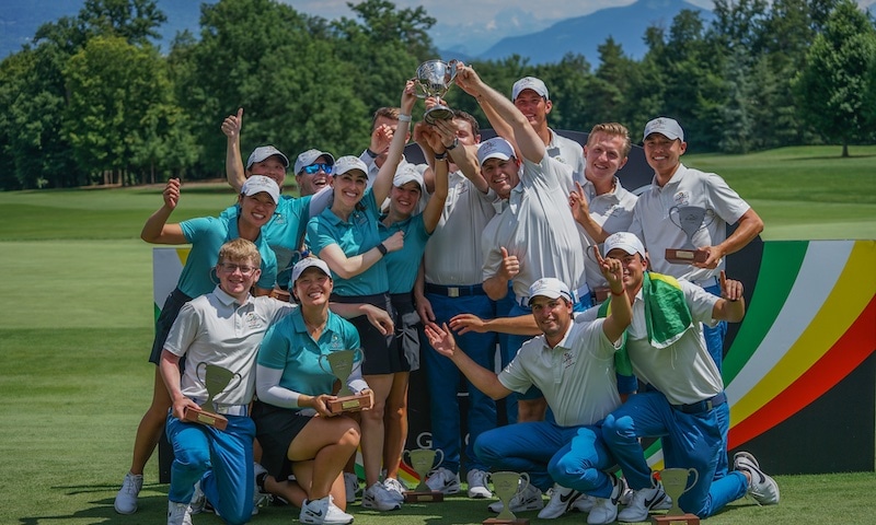 The International team celebrates after their 33-27 victory