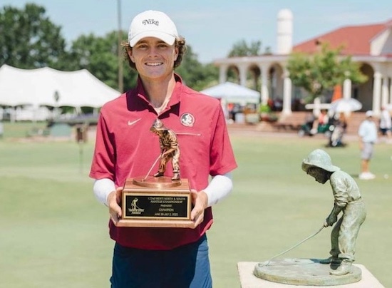Putter Boy, meet Putter Boy. Luke Clanton with the trophy<br>(photo courtesy Luke Clanton)