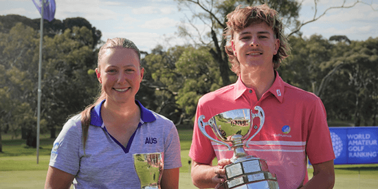 Caitlin Peirce (L) and Jack Buchanan