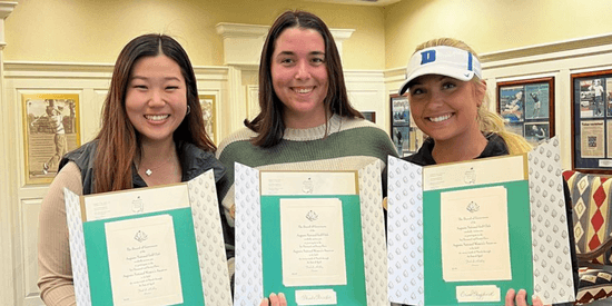Duke trio Anne Chen (L), Phoebe Brinker and Erica Shepherd
