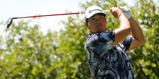 Sampson Zheng leads the U.S. Amateur after round one (USGA Photo)