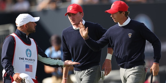 Gordon Sargent and Nick Dunlap celebrate after their win (USGA Photo)