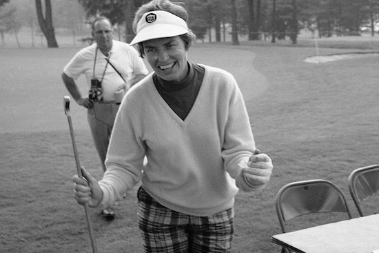 Betsy Rawls smiles after charging to a win at the $36,000 LPGA tournament<br> at Kiamesha Lake, New York, July 28, 1969. (AP Photo/Ron Frehm)