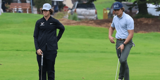 Ben Friedman (left) is tied for the lead after round one