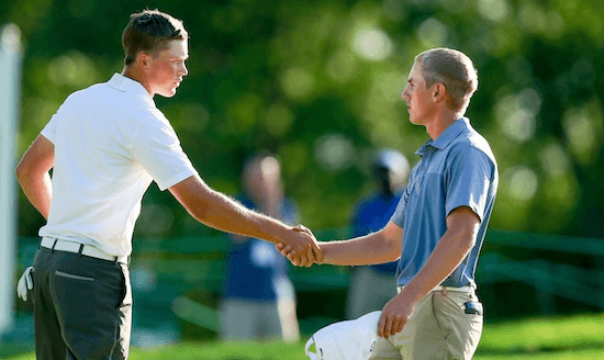 Jake Knapp (right) was defeated in the round-of-16 by Austin James in 2015