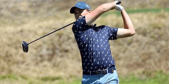 Simon Hovdal goes low in the first round of the Pacific Coast Amateur