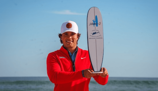 What a trophy and setting! Michael La Sasso got his first win