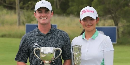 Declan O'Donovan (left) and Grace Rho (NSW Golf Photo)