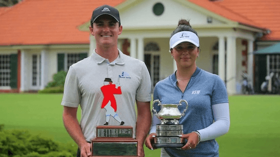 Declan O'Donovan (left) and Ella Scaysbrook (NSW Golf Photo)