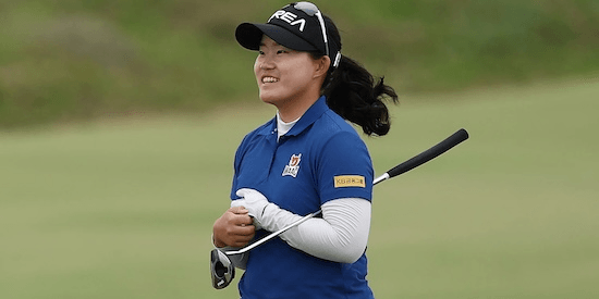 Sumin Hong battles the conditions to take lead at Women's Asia-Pacific Amateur