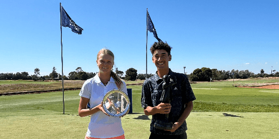 Raegan Denton and Kayun Mudadana (Golf Australia Photo)