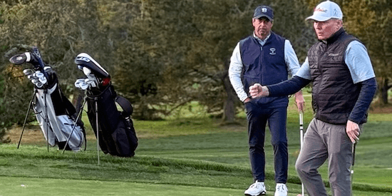 Martin Rochan celebrates a putt on No. 18 to shoot even par (AmateurGolf.com Photo)